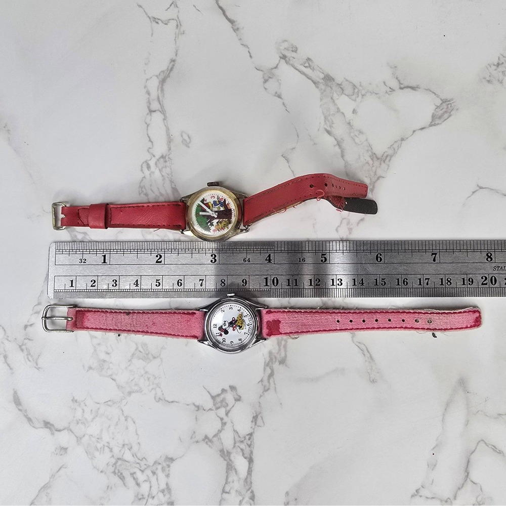 Vintage Woody Woodpecker Swiss Wind Up Watch & Lorus Minnie Mouse Disney Lot - Picture 9 of 9